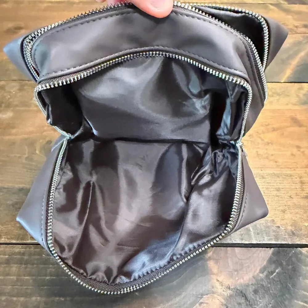 DOLCE & GABBANA Beauty Travel Toiletry Bag Dark Brown Two Zippered Compartments